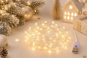 Гірлянда Роса 10 м USB, 100 LED, тепло білий R10USB-Y фото