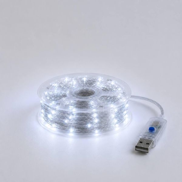 Гірлянда Роса 50 м USB, 500 LED, холодний білий RW50USB-W фото